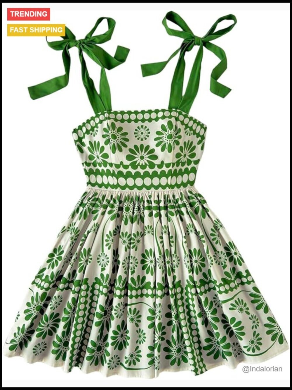 Women's Summer Floral Print Tie Shoulder Cami Mini Dress